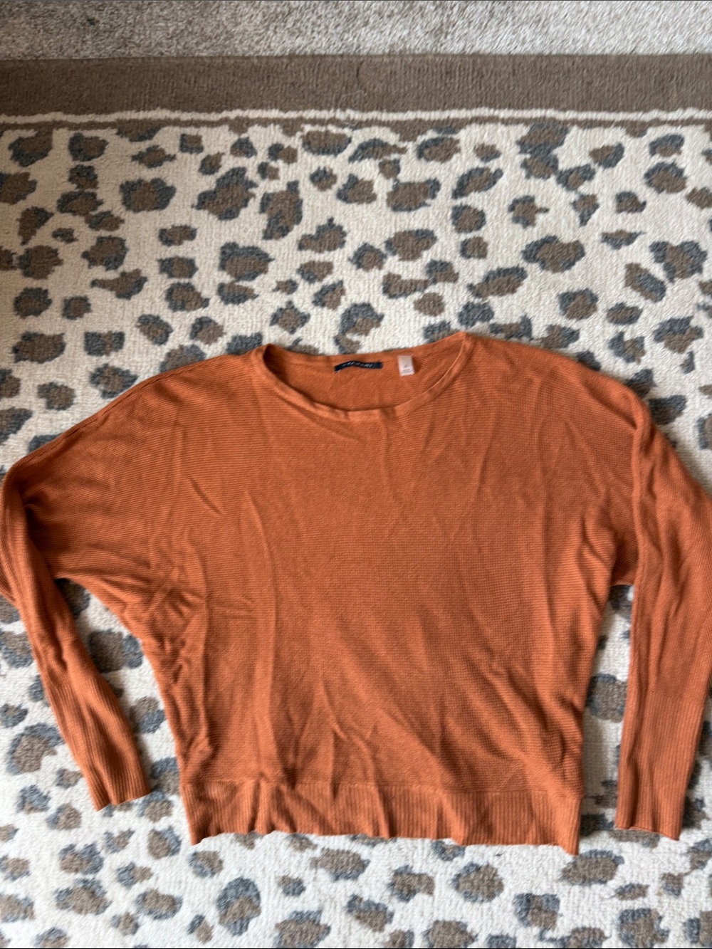 T Tahari Scoopneck Lightweight Sweater in Rust